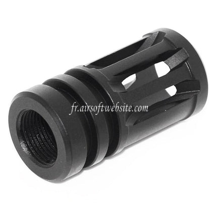 APS ASR Muzzle Frein de Bouche Convient pour -14mm CCW sens antihoraire Canon Fusil Airsoft Noir