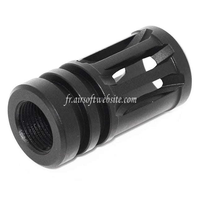 APS ASR Muzzle Frein de Bouche Convient pour -14mm CCW sens antihoraire Canon Fusil Airsoft Noir