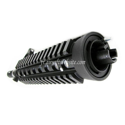 E&C CNC Aluminum RAS Avant Set Rail de Garde-Main avec 9.5 Pouces Canon Extérieur Convient pour M4CQB AEG Fusil Airsoft Noir