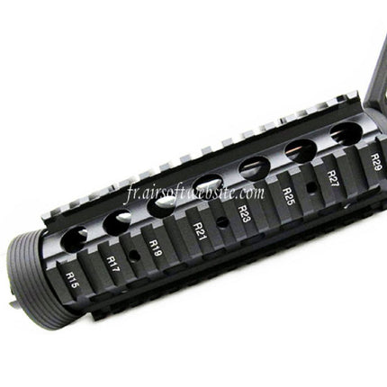 E&C CNC Aluminum RAS Avant Set Rail de Garde-Main avec 9.5 Pouces Canon Extérieur Convient pour M4CQB AEG Fusil Airsoft Noir