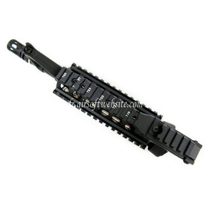 E&C CNC Aluminum RIX RAS Avant Set Rail de Garde-Main avec 9.5 Pouces Canon Extérieur Convient pour M4 M16 Série AEG Fusil Airsoft Noir