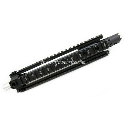 E&C CNC Aluminum MK110 RAS Avant Set Rail de Garde-Main avec 9.5 Pouces Canon Extérieur Convient pour M4 M16 M4A1 Série AEG Fusil Airsoft Noir
