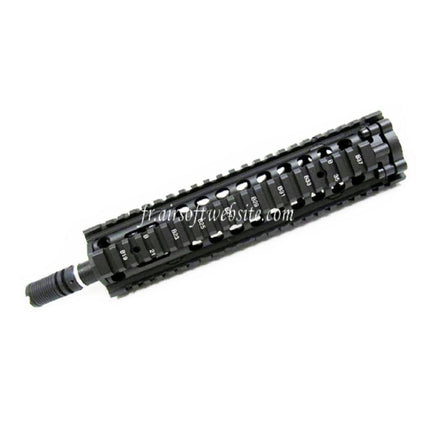 E&C CNC Aluminum M18 RAS Avant Set Rail de Garde-Main avec 9 Pouces Canon Extérieur Convient pour M4 M16 M18 Série AEG Fusil Airsoft Noir