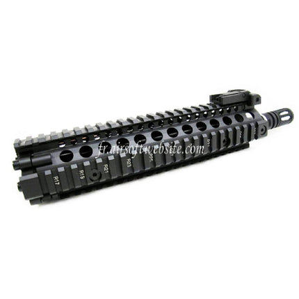 E&C CNC Aluminum M18 RAS Avant Set Rail de Garde-Main avec 9 Pouces Canon Extérieur Convient pour M4 M16 M18 Série AEG Fusil Airsoft Noir