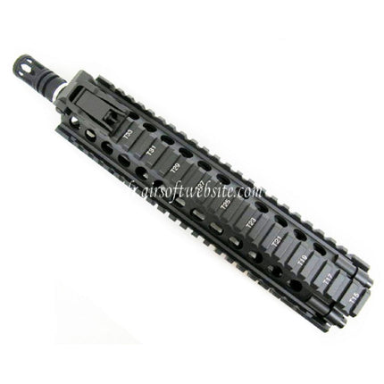 E&C CNC Aluminum M18 RAS Avant Set Rail de Garde-Main avec 9 Pouces Canon Extérieur Convient pour M4 M16 M18 Série AEG Fusil Airsoft Noir