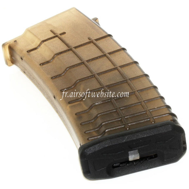 CYMA 450 Billes Bulgarian Waffle Hi-Cap Chargeur Convient pour AK Série AEG Fusil Airsoft Translucide Brun