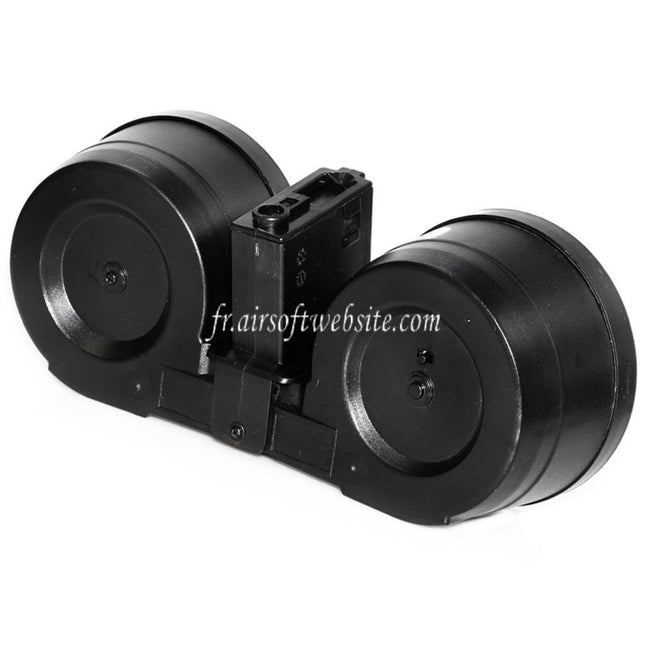 BATTLEAXE 2500 Billes Chargeur Tambour Électrique C-Mag Convient pour M4 M16 Série AEG Fusil Airsoft Noir