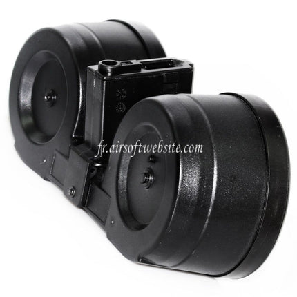 BATTLEAXE 2500 Billes Chargeur Tambour Électrique C-Mag Convient pour M4 M16 Série AEG Fusil Airsoft Noir