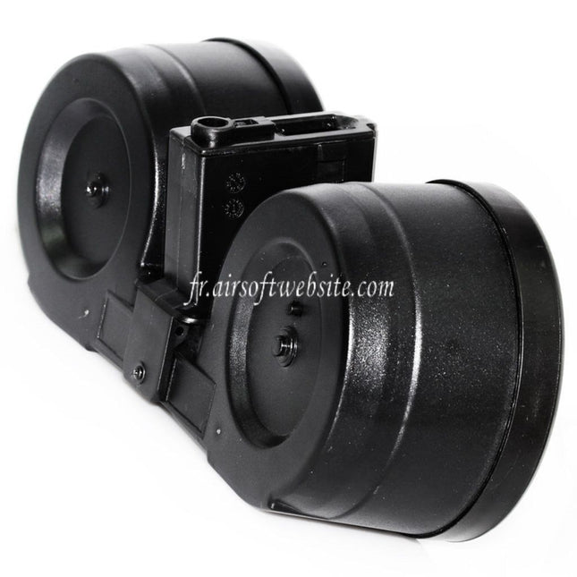 BATTLEAXE 2500 Billes Chargeur Tambour Électrique C-Mag Convient pour M4 M16 Série AEG Fusil Airsoft Noir