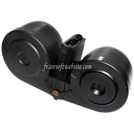 BATTLEAXE 2500 Billes Chargeur Tambour Électrique C-Mag Convient pour M4 M16 Série AEG Fusil Airsoft Noir