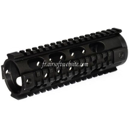 5KU 183mm Fighting Cat Carabine Length Free Float Garde-Main 4-Side Rail System Convient pour M4 M16 Série AEG GBB Fusil Airsoft Noir