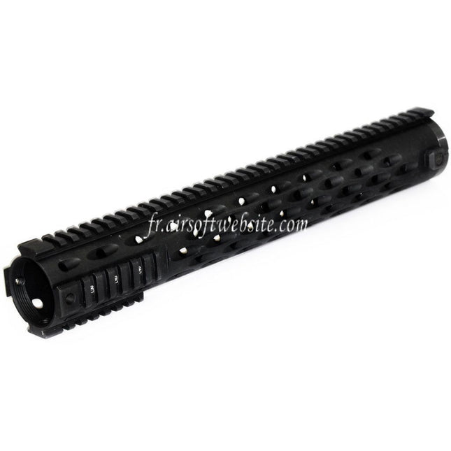 5KU 380mm TJ Competition Style Free Float Garde-Main 4-Side Rail System Convient pour M4 M16 Série AEG GBB Fusil Airsoft Noir