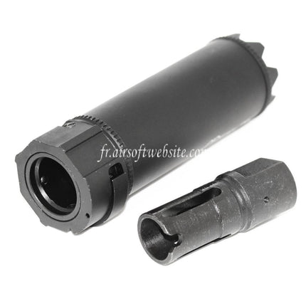 5KU Socom Mini Monster QD Silencieux avec Frein de Bouche Convient pour -14mm CCW sens antihoraire Canon Fusil Airsoft Noir