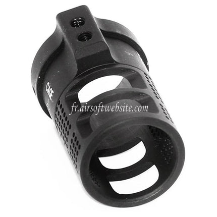 5KU Aluminum CAGE Blast Diverter Frein de Bouche Convient pour -14mm CCW sens antihoraire Canon Fusil Airsoft Noir