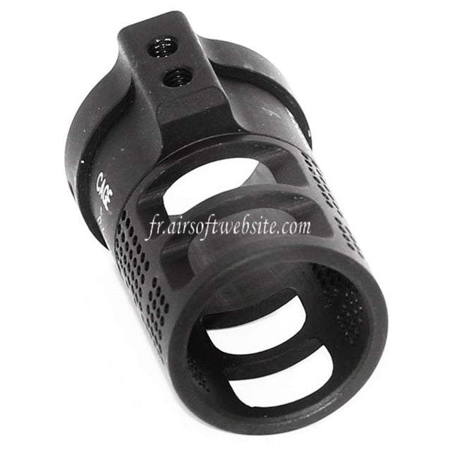 5KU Aluminum CAGE Blast Diverter Frein de Bouche Convient pour -14mm CCW sens antihoraire Canon Fusil Airsoft Noir