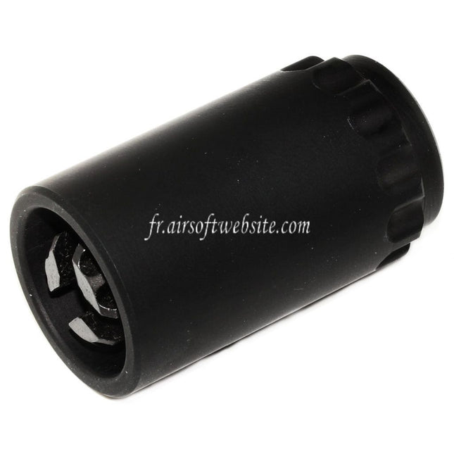 5KU 7.62 Taper Mount Flash Comp et Blast Shield Frein de Bouche Convient pour -14mm CCW sens antihoraire Canon Fusil Airsoft Noir