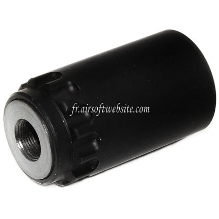5KU 7.62 Taper Mount Flash Comp et Blast Shield Frein de Bouche Convient pour -14mm CCW sens antihoraire Canon Fusil Airsoft Noir