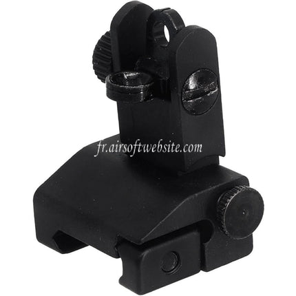 Airsoft Website Métal Alliage Rabattable Hausse Convient pour 20mm Picatinny Rail Fusil