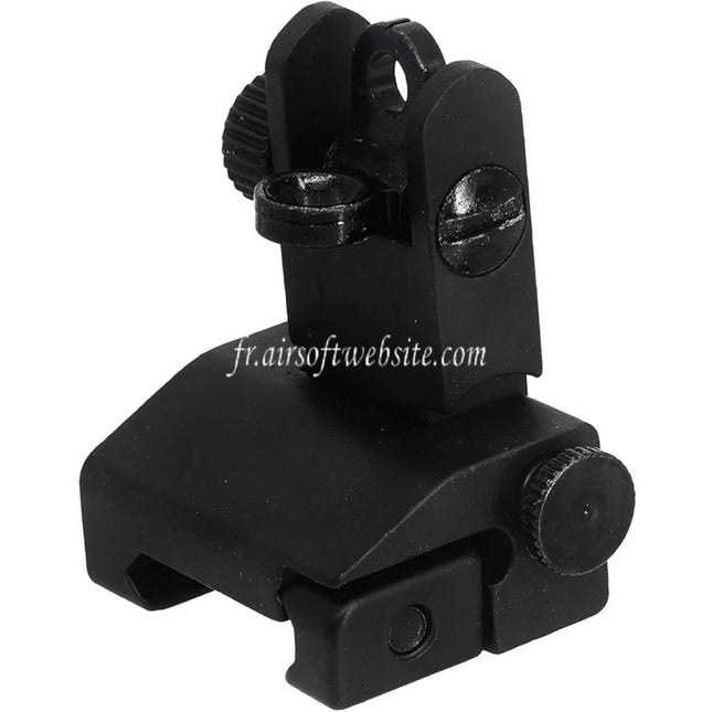 Airsoft Website Métal Alliage Rabattable Hausse Convient pour 20mm Picatinny Rail Fusil