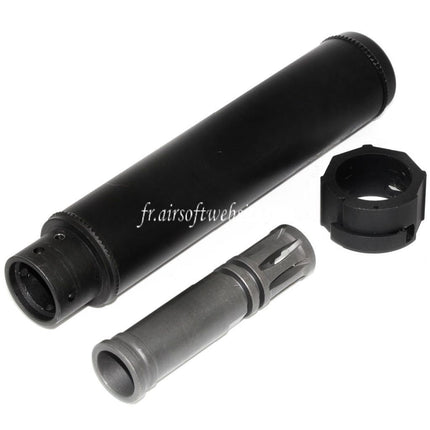 5KU 193mm SOCOM556 AR QD Silencieux A avec Frein de Bouche Convient pour -14mm CCW sens antihoraire Canon Fusil Airsoft Noir