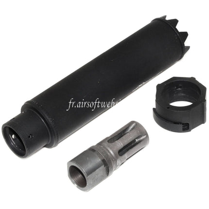 5KU 170mm/191mm SOCOM MG Monster QD Silencieux avec Frein de Bouche Convient pour -14mm CCW sens antihoraire Canon Fusil Airsoft Noir