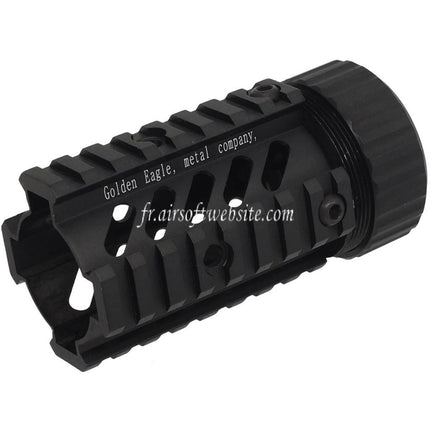 Golden Eagle 4-côtés 8-fentes Rails Court Type Stubby Free Float RIS Rail de Garde-Main Convient pour M4 M16 Série AEG Fusils Airsoft Noir