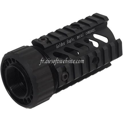 Golden Eagle 4-côtés 8-fentes Rails Court Type Stubby Free Float RIS Rail de Garde-Main Convient pour M4 M16 Série AEG Fusils Airsoft Noir