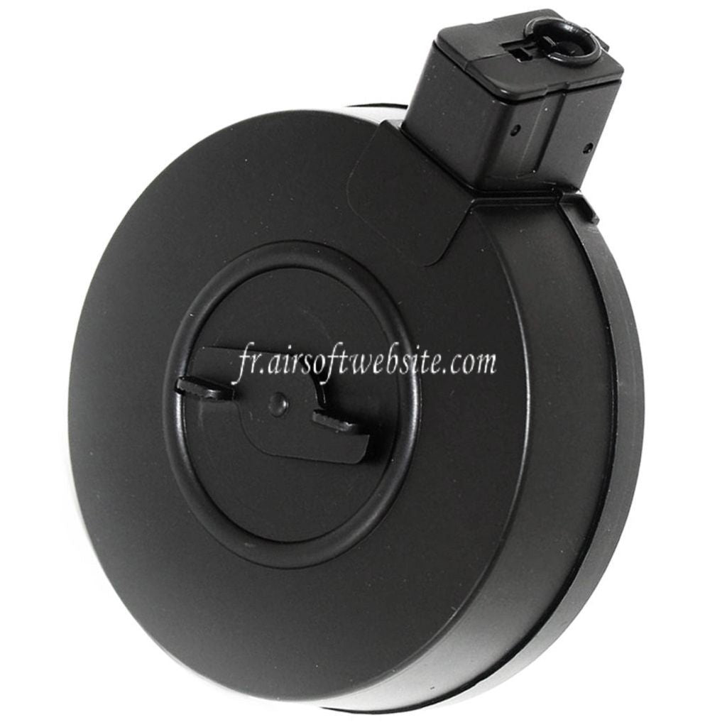 Airsoft Website 370 Billes Chargeur Tambour Convient pour WELL R2 Tokyo Marui Vz61 SCORPION Série SMG Fusil Noir