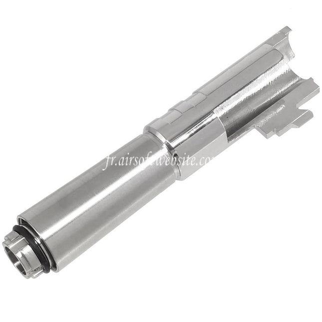 5KU Acier inoxydable Comp Ready Canon extérieur Convient pour Tokyo Marui Hi-Capa 4.3 Série GBB Pistolets Airsoft Argent