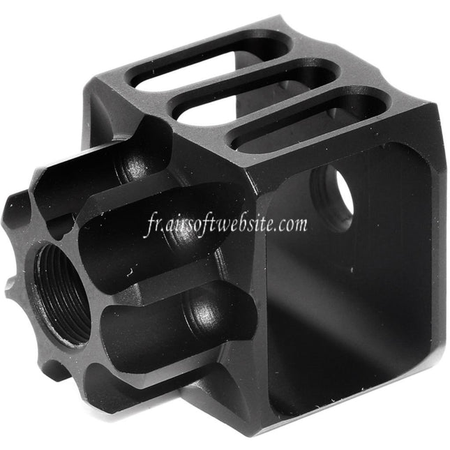 5KU CNC Aluminium LAF-28 Style Frein de Bouche Cache-Flamme Convient pour -14mm CCW sens antihoraire Canon Fusil Airsoft Noir