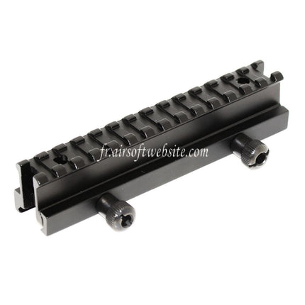 Airsoft Website 20mm 14-Slots 0.8 Pouce See Through Mini Riser Montage Convient pour 20mm Rail System Noir