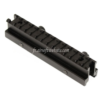 Airsoft Website 20mm 14-Slots 0.8 Pouce See Through Mini Riser Montage Convient pour 20mm Rail System Noir