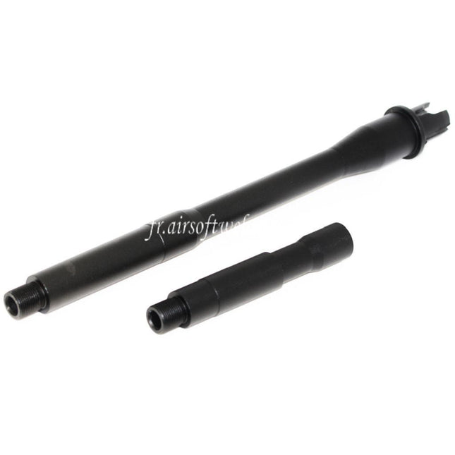 E&C 15 Pouces Aluminum CQB Canon Extérieur Extension Tube -14mm CCW sens antihoraire Convient pour M4 M16 Série AEG Fusil Airsoft Noir