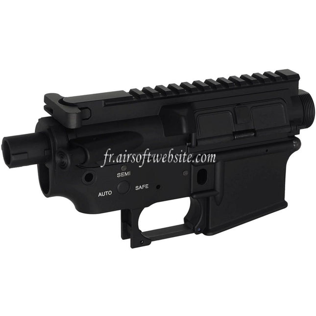 E&C Marine M4A1 Métal Boîtier Set (Logo gravé) Convient pour E&C Tokyo Marui M4 M16 Série AEG Fusils Airsoft Noir