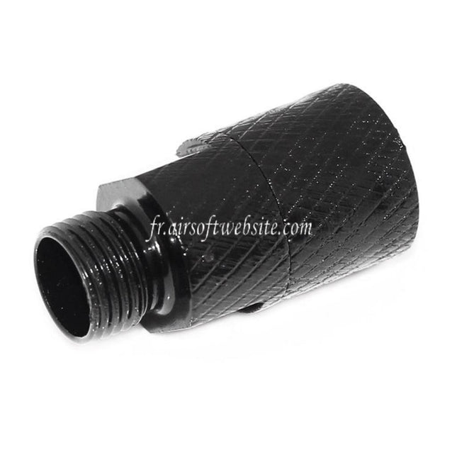 Airsoft Website Canon Silencieux Compensateur Adaptateur (+11mm CW sens horaire To -14mm CCW sens antihoraire) avec Wrench Convient pour WE GBB / DOUBLE BELL / KSC M9 Série Pistolet