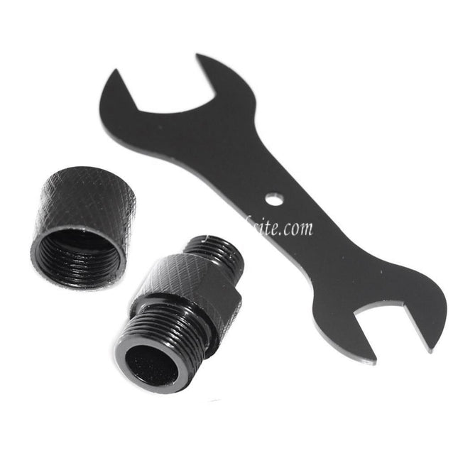 Airsoft Website Canon Silencieux Compensateur Adaptateur (+11mm CW sens horaire To -14mm CCW sens antihoraire) avec Wrench Convient pour WE GBB / DOUBLE BELL / KSC M9 Série Pistolet