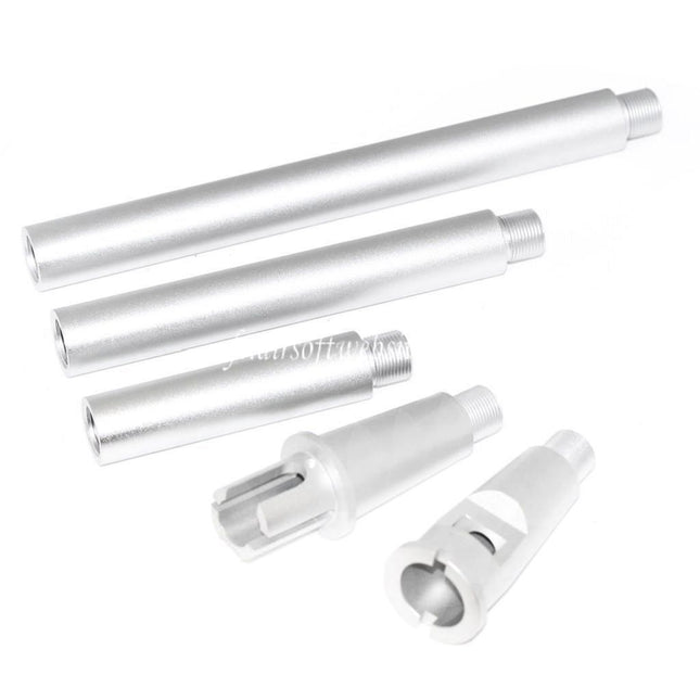 Airsoft Website Aluminium M4A1 4-Segments Métal Canon Extérieur -14mm CCW sens antihoraire Convient pour M4 M16 Série AEG (18.125 Pouces) GBBR(17.25 Pouces) Fusil