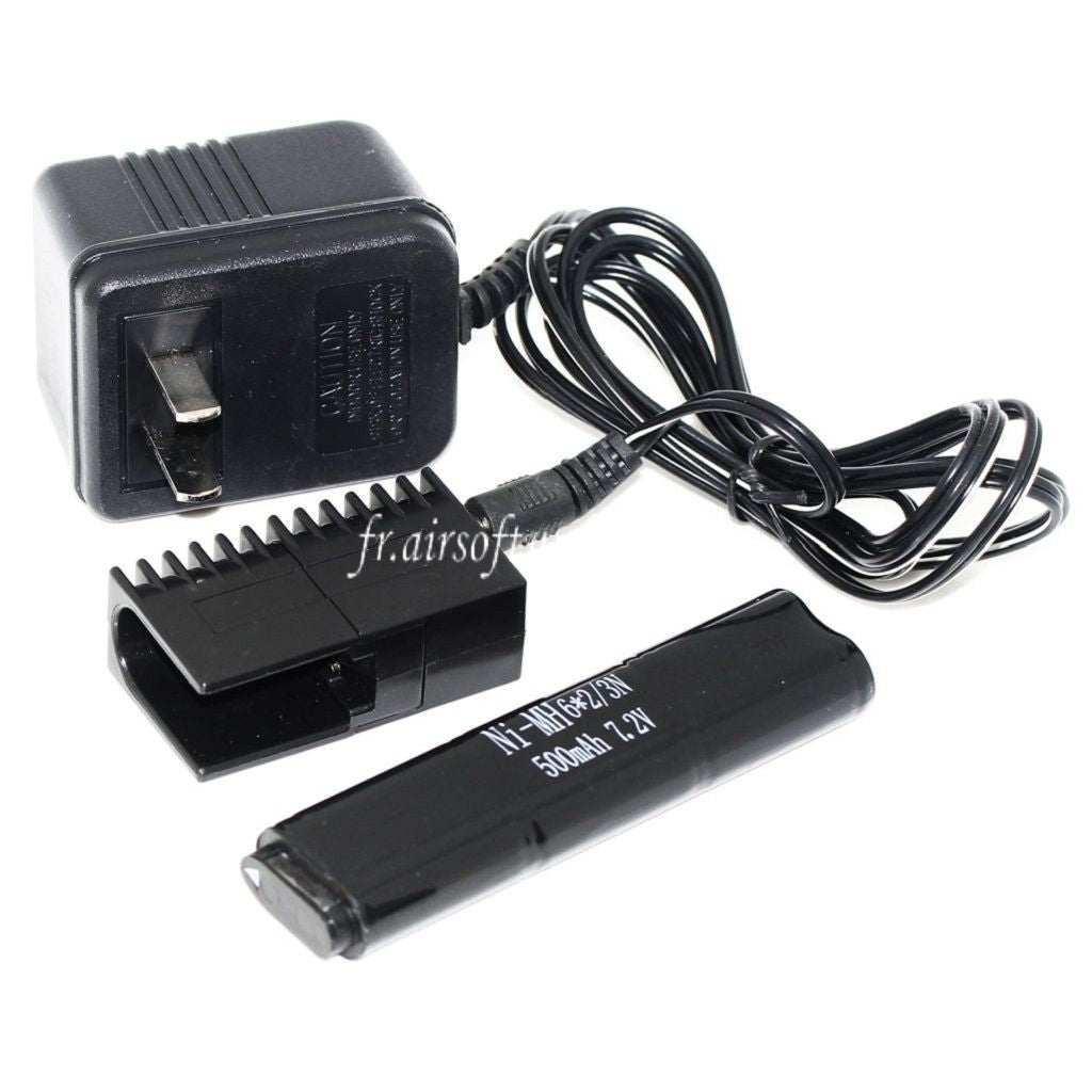 CYMA 7.2V 500mAh Ni-MH Batterie et 110V US Plug Chargeur Convient pour CYMA AEP Série AEG Airsoft