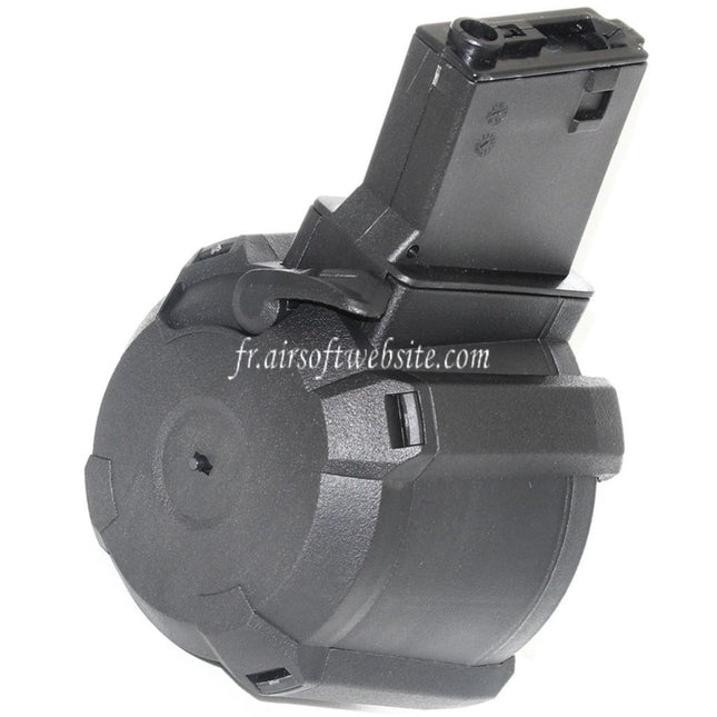 BATTLEAXE 1400 Billes Électrique Chargeur Tambour Convient pour M4 M16 Série AEG Fusil Airsoft Noir