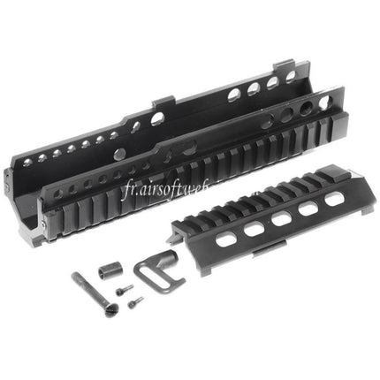 Airsoft Website 225mm 9 Pouces CNC Aluminium 4-Side Rail de Garde-Main Convient pour ARMY G&G L85 R85 AEG Fusil Noir