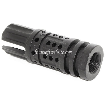 APS 68mm ICEFYRE Frein de Bouche Cache-Flamme Convient pour -14mm CCW sens antihoraire Canon Fusil Airsoft Noir