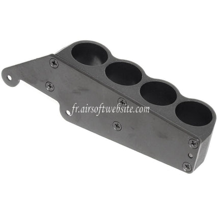 CYMA 6pièces (30 Billes each) Plastique Chasse Cartouche Chargeur avec 4-Cartouche Collecteur Sac Métal Carrier Convient pour CYMA Tokyo Marui M870 Shotgun Airsoft