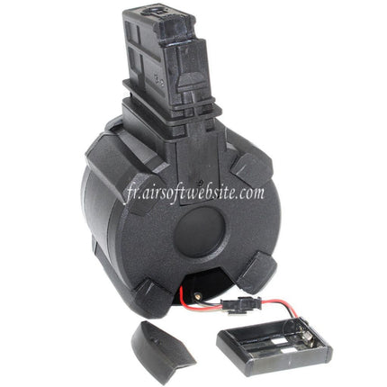 BATTLEAXE 1400 Billes Contrôle du son Électrique Chargeur Tambour Convient pour G36 Série AEG Fusil Airsoft