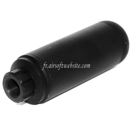 5KU 117mm Aluminium Poseidon Style Micro Silencieux Canon Extension Tube Convient pour -14mm CCW sens antihoraire Canon Fusil Airsoft Noir