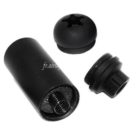 5KU 117mm Aluminium Poseidon Style Micro Silencieux Canon Extension Tube Convient pour -14mm CCW sens antihoraire Canon Fusil Airsoft Noir