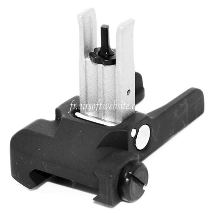 Airsoft Website KAC Style 300M Métal Rabattable Guidon Convient pour MK18 MOD-1 M4 M16 AEG Fusil Noir/Argent