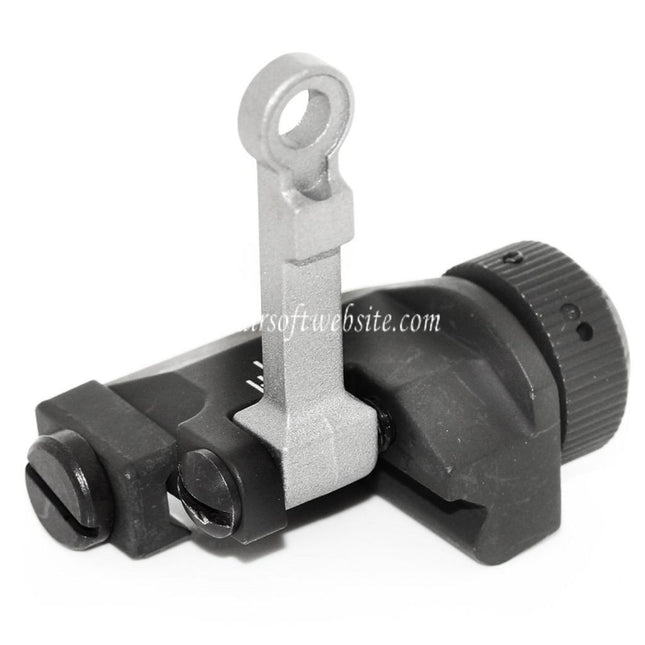 Airsoft Website KAC Style 300M Métal Rabattable Guidon Hausse Set Convient pour MK18 MOD-1 M4 M16 AEG Fusil Noir/Argent