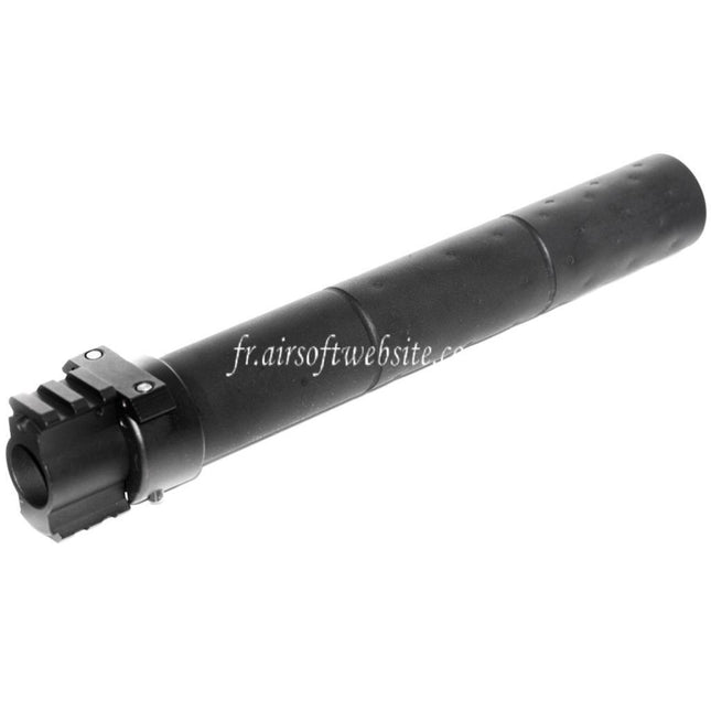 Airsoft Website 261mm CM072 SR25 Style QD Silencieux avec Gaz Block Convient pour AEG GBB Fusil Noir