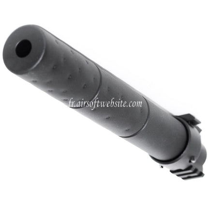 Airsoft Website 261mm CM072 SR25 Style QD Silencieux avec Gaz Block Convient pour AEG GBB Fusil Noir