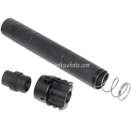 Airsoft Website 261mm CM072 SR25 Style QD Silencieux avec Gaz Block Convient pour AEG GBB Fusil Noir